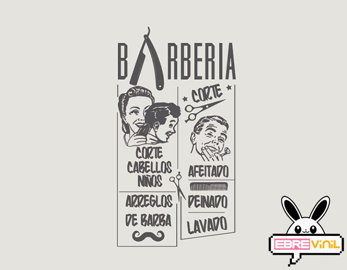 Vinilo decorativo estilo vintage Barberías 