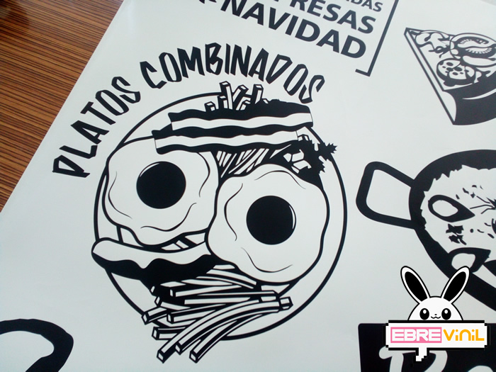 vinilo decorativo bares platos combinados