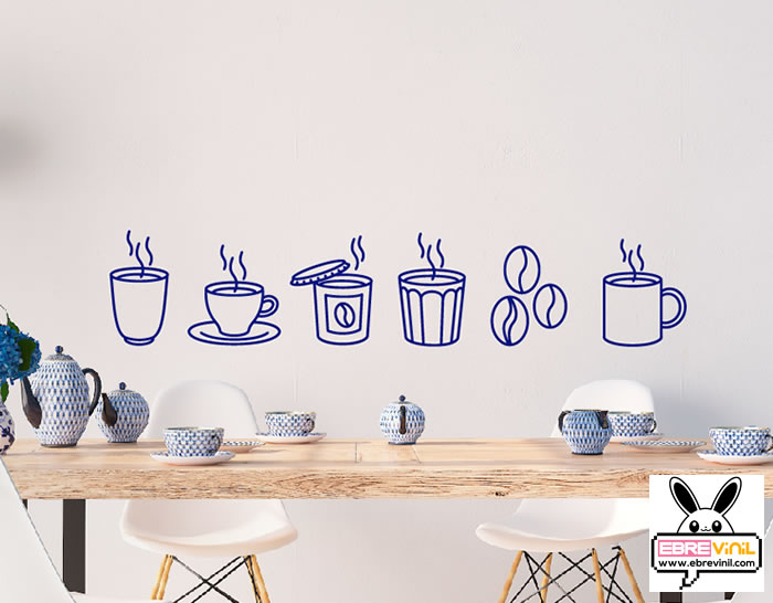 vinilo decorativo para cafeterías, tazas, vasos de café