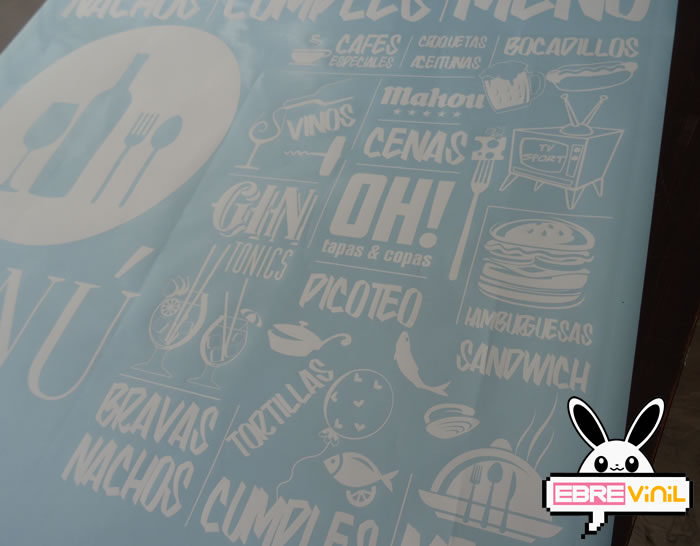 vinilo decorativo carta hostelería