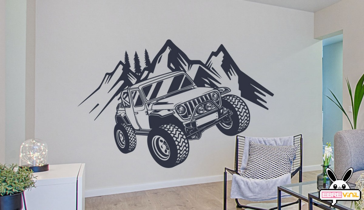 vinilo decorativo de pared jeep