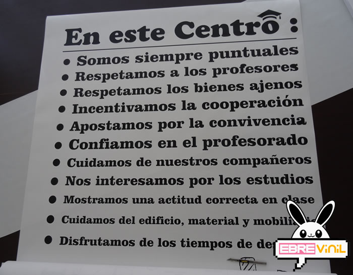vinilo decorativo de texto colegios