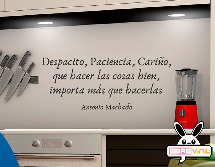 Vinilo decorativo de texto con una frase de Antonio Machado