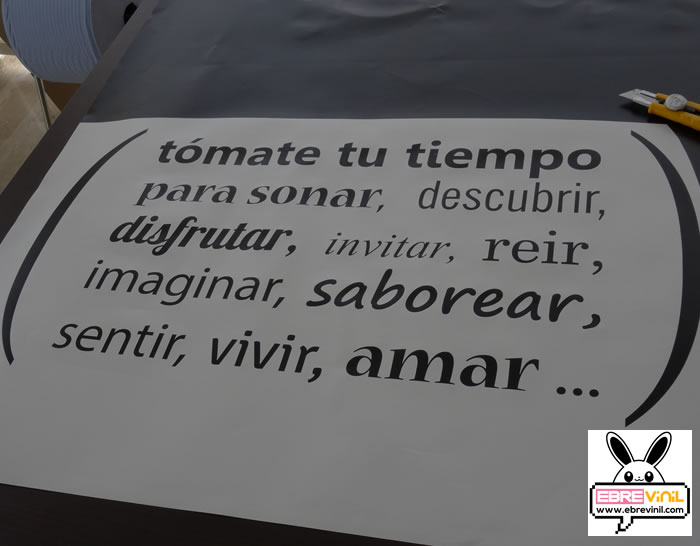 vinilo decorativo con una hermosa frase para disfrutar de la vida