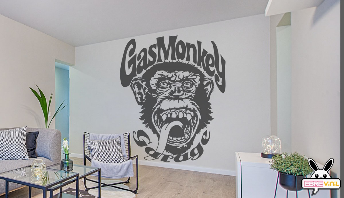 Vinilo decorativo de pared personalizado GAS MONKEY GARAGE