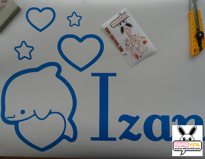 vinilo decorativo infantil con nombre de bebé personalizado