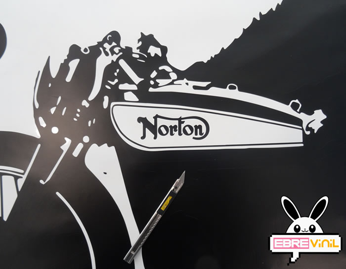 vinilo decorativo motocicleta norton
