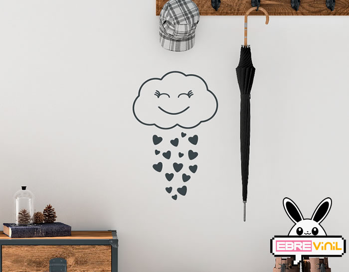Vinilo decorativo de pared "Lluvia de corazones" - Decoraciones con amor