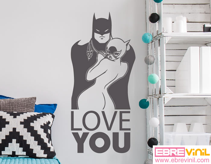 vinilo decorativo original batman catwoman