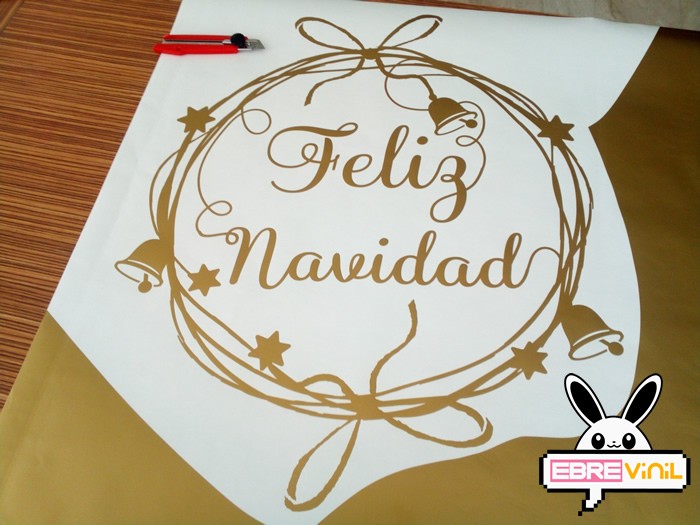 vinilo decorativo con una original orla navideña