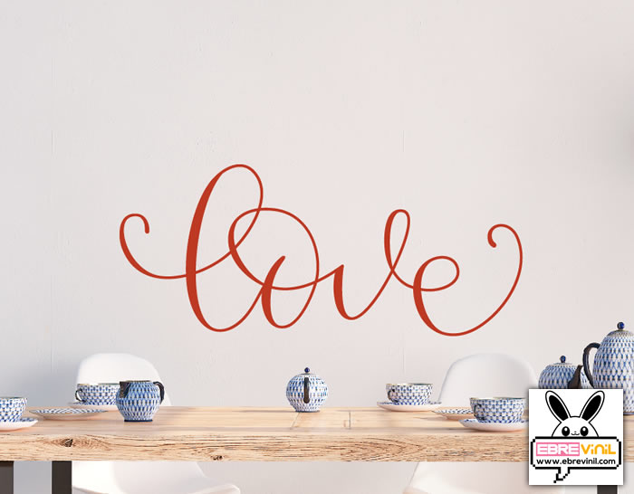 vinilo decorativo con la palabra love especial decoración de paredes