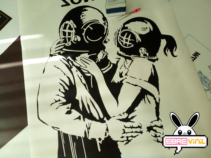vinilo decorativo pared Think Tank Banksy