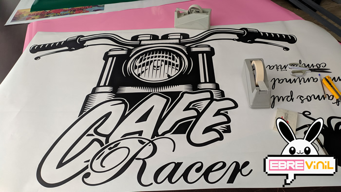 vinilo decorativo de pared cafe racer, motos, motocicletas