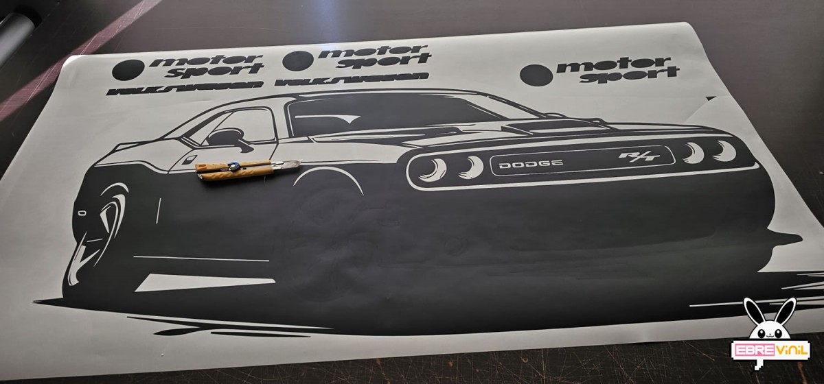 vinilo decorativo personalizado dodge challenger