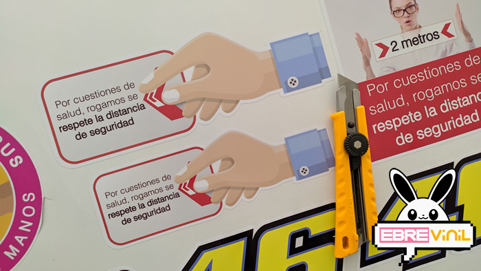 vinilo decorativo respetar distancia seguridad