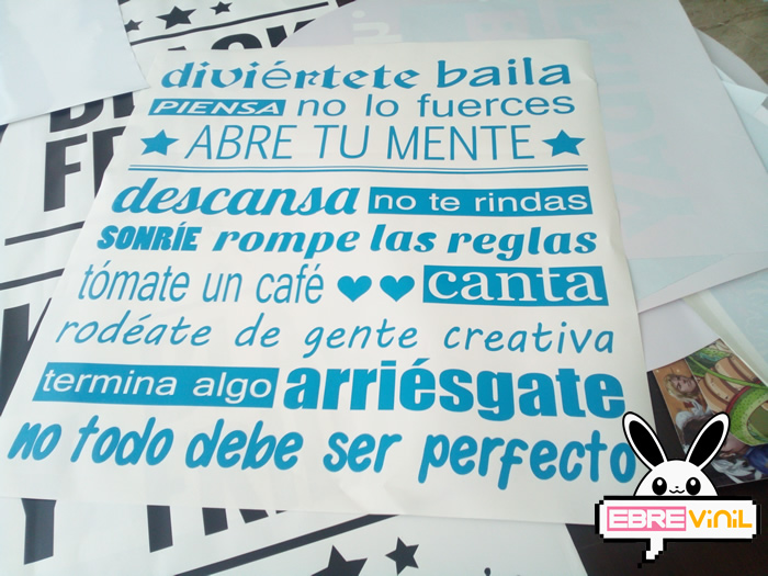 vinilo decorativo texto personalizado