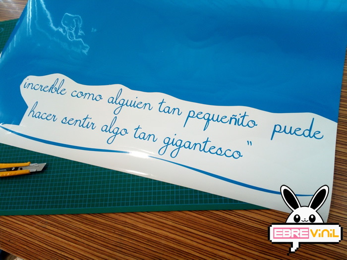 vinilo decorativo de texto con frases infantiles