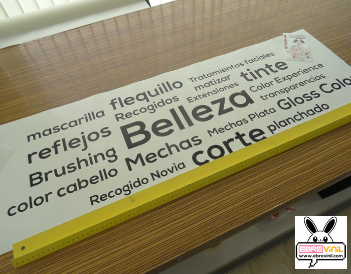 vinilo para peluquerías con texto