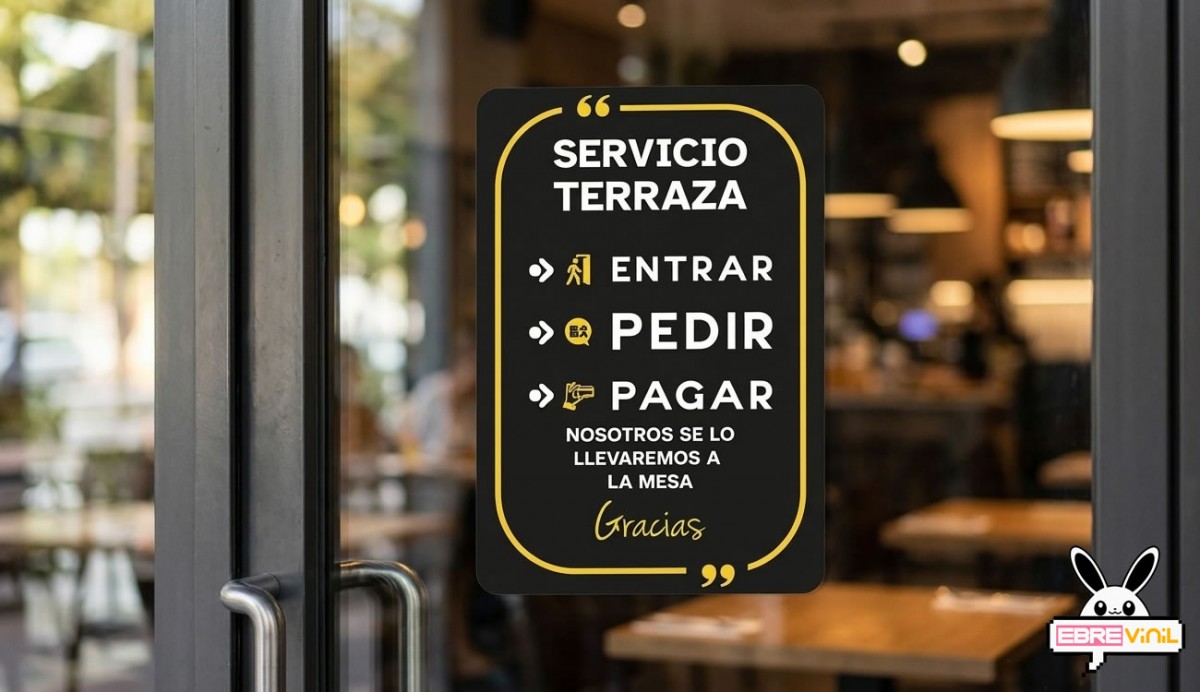 Vinilo resistente exterior terraza bar restaurante laminado protector calidad