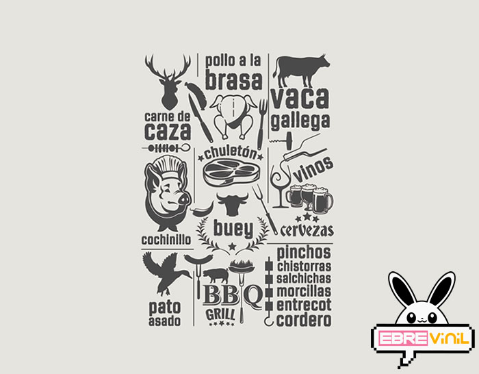 vinilo restaurante brasería carne asado barbacoa