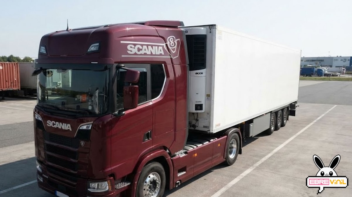ALT: Muestra de diferentes colores disponibles para el vinilo Scania V8