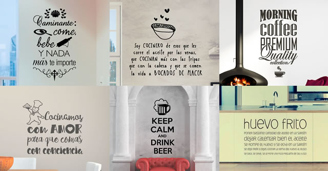 vinilos de texto para bares y restaurante, decoración de paredes