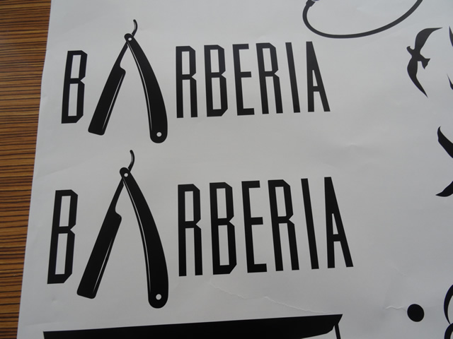vinilo de texto para zonas acristaladas o paredes en barberías