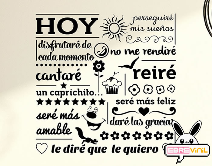 vinilo de texto familia para comedor, salón, cocina, dormitorio