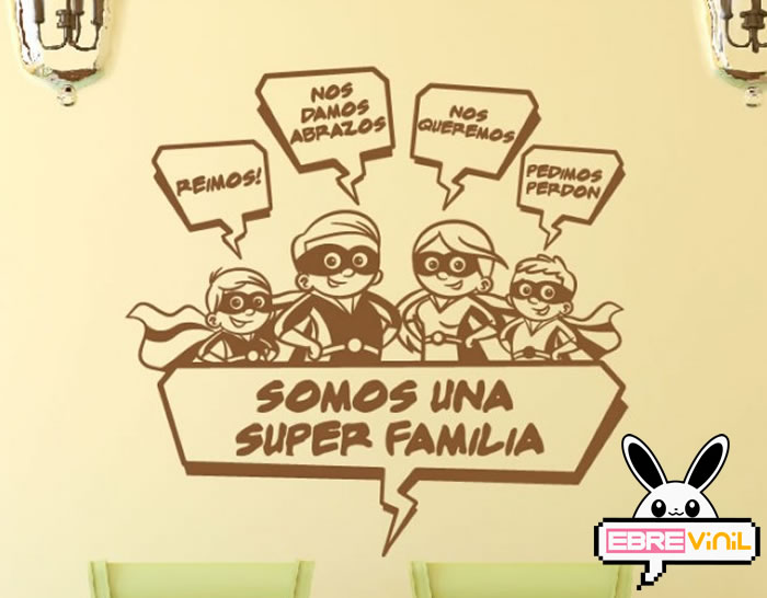 vinilo texto familia reír abrazos, amor, abrazos