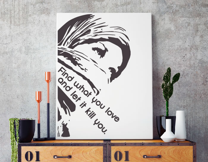 vinilo texto en inglés de motivación y superación personal, vinilo de pared
