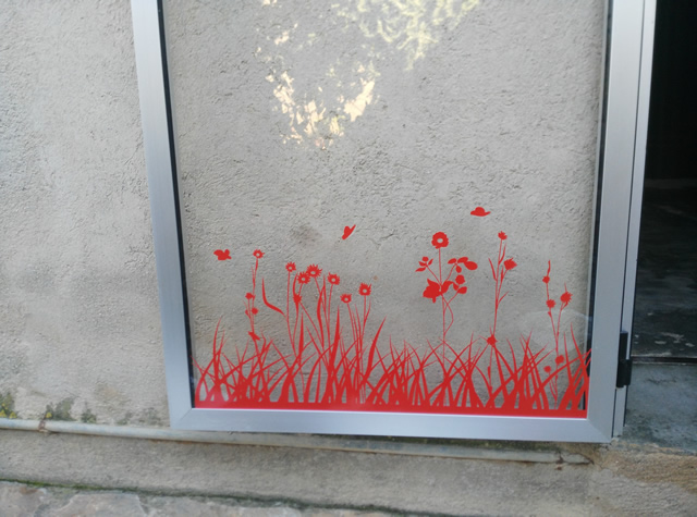 proyecto de colocación de un vinilo adhesivo en una puerta de cristal