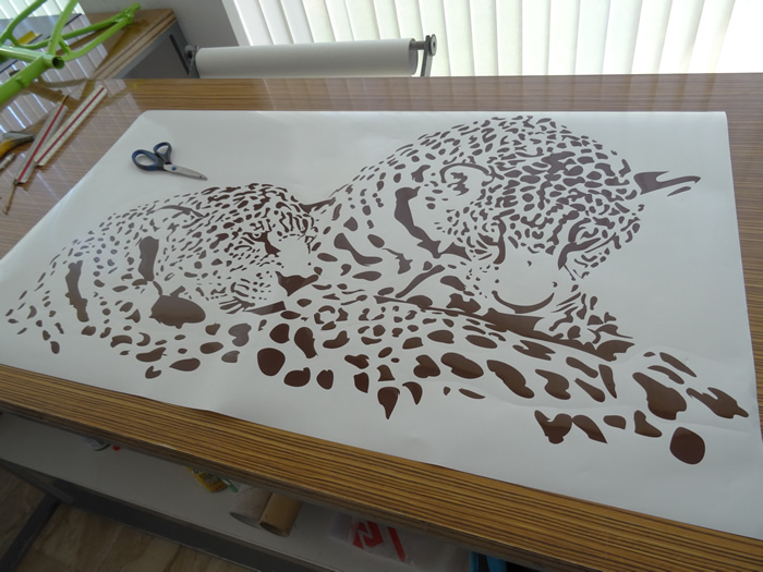 vinilo decorativo con un par de leopardos