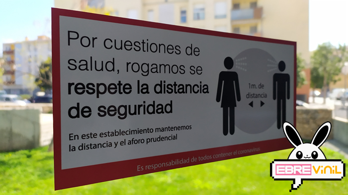 vinilos adhesivos para prevenir el coronavirus, cristales, paredes, tiendas, bares