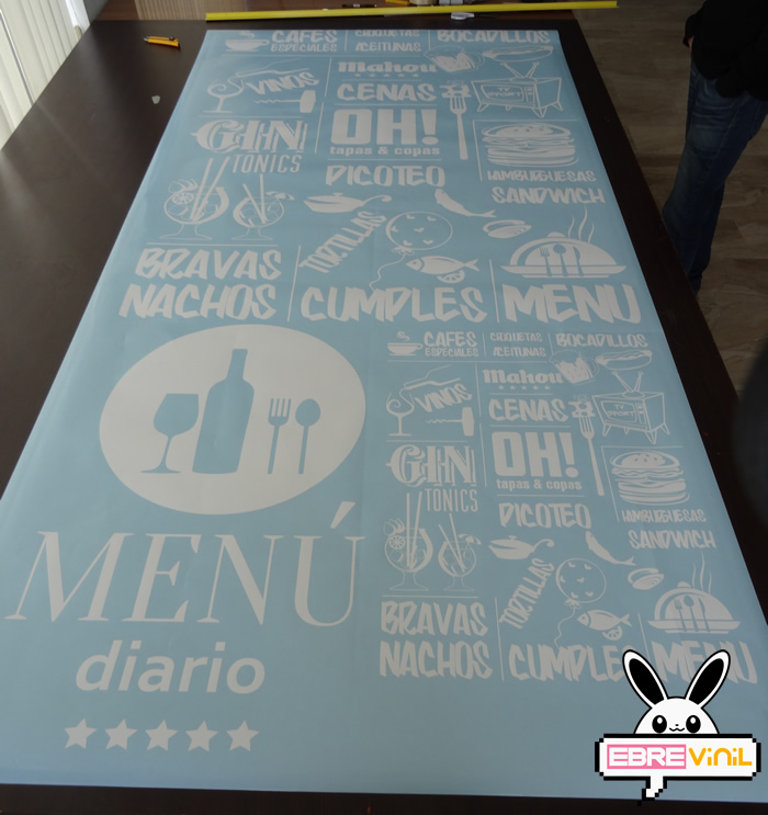 vinilos adhesivos personalizados carta restaurante bar