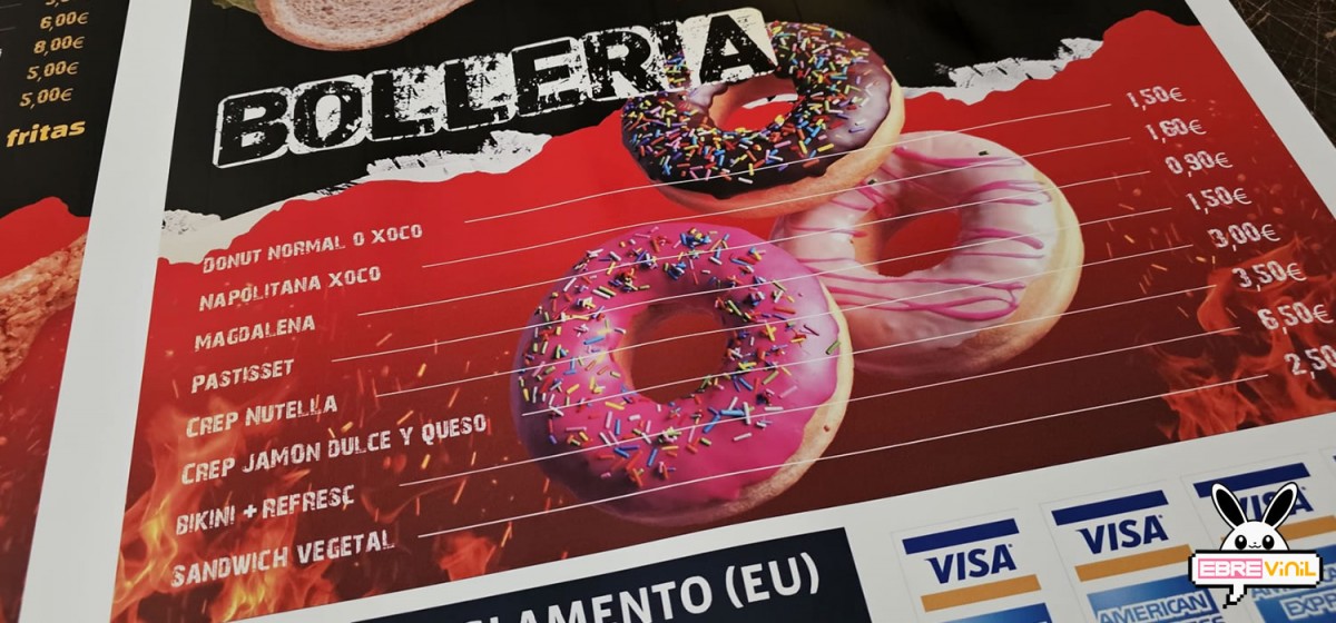 folletos a medida para cartas restaurantes y bares