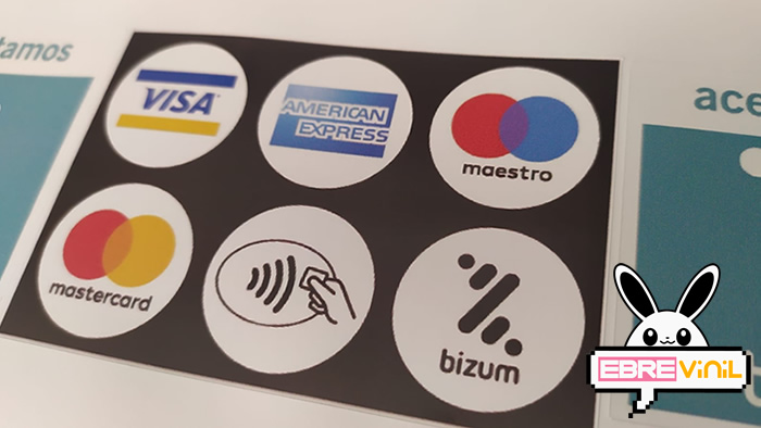 vinilos bizum pago tarjeta