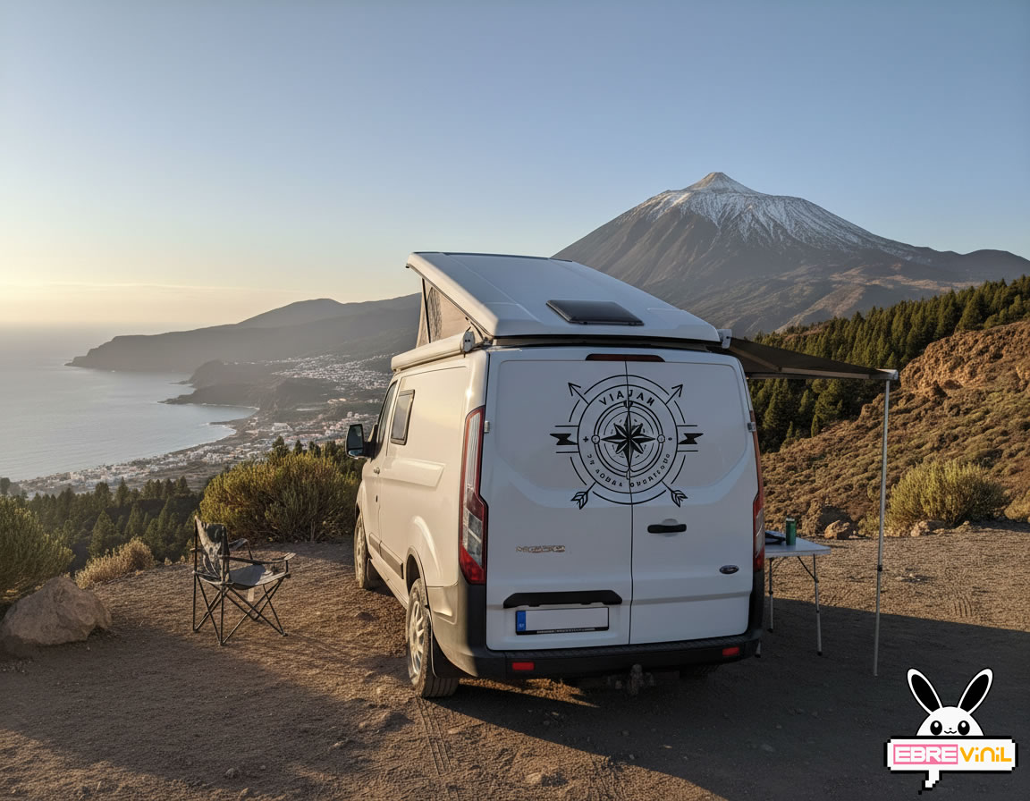 Rotulación de camper con diseño exterior en vinilo adhesivo