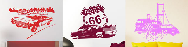 pegatinas, vinilos, adhesivos decorativos coches ruta 66