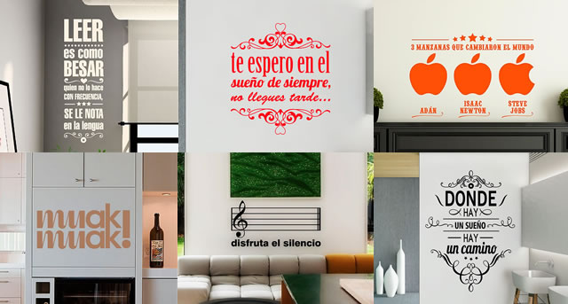 pegatinas pared texto