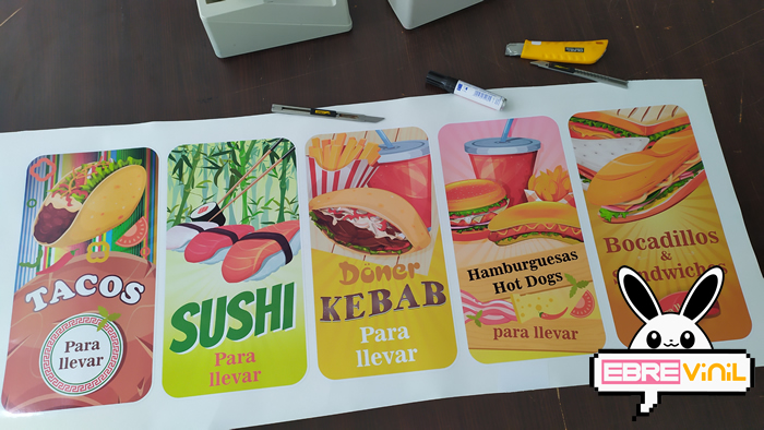 carteles, vinilo comida para llevar especial bares y restaurantes