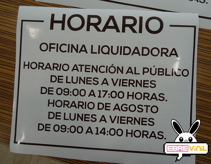 vinilos decorativos horarios tiendas