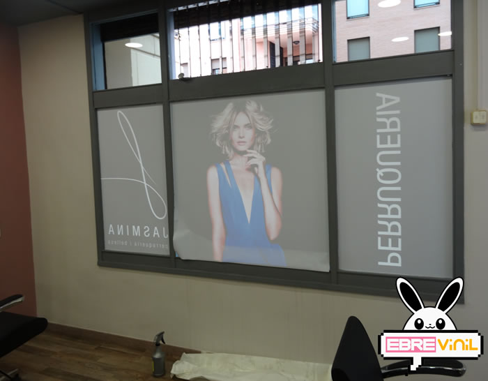vinilos decorativos impresos peluquerías ventanas