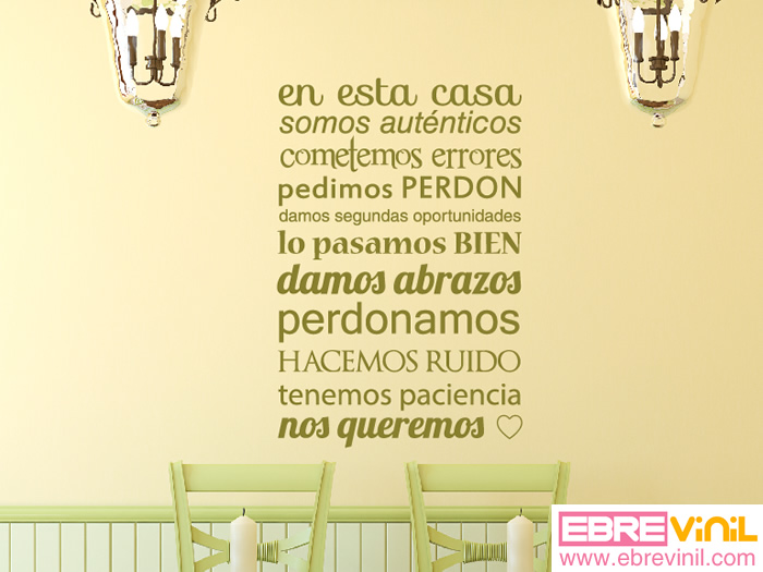 vinilos decorativos textos frases, refranes, palabras, venta online
