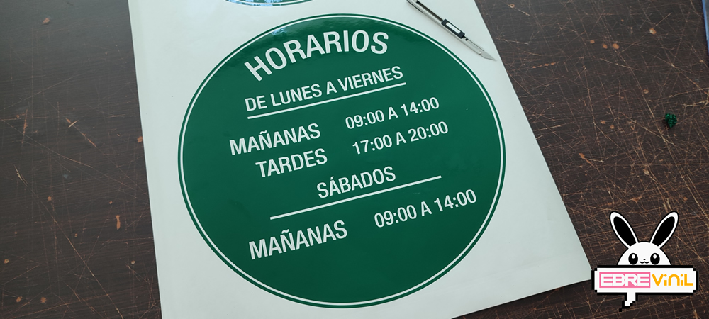 vinilos horario comercial