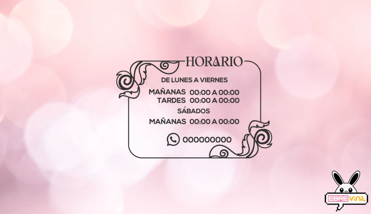vinilo decorativo horarios con whatsapp personalizados