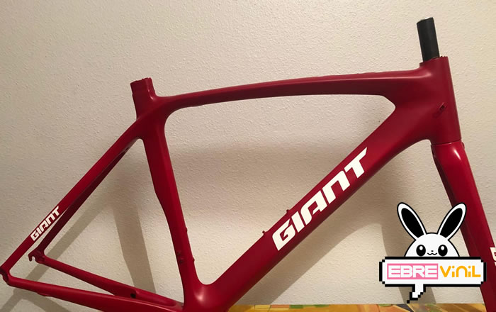 decoraciones bicicleta giant con vinilos adhesivos y máscara de vinilo
