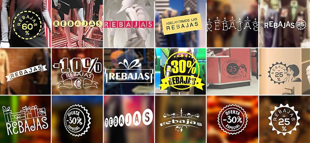 anunciar las campañas de rebajas con vinilos adhesivos en escaparates y aparadores