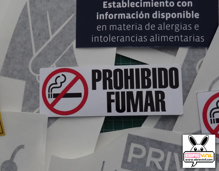 vinilos para paredes de bares, prohibido fumar