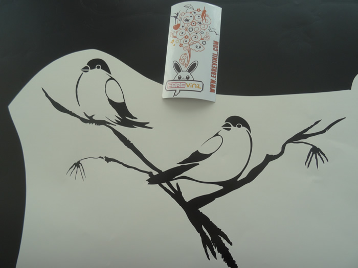 vinilos decorativos con diseños y dibujos de pájaros, aves, gorriones, periquitos, palomas