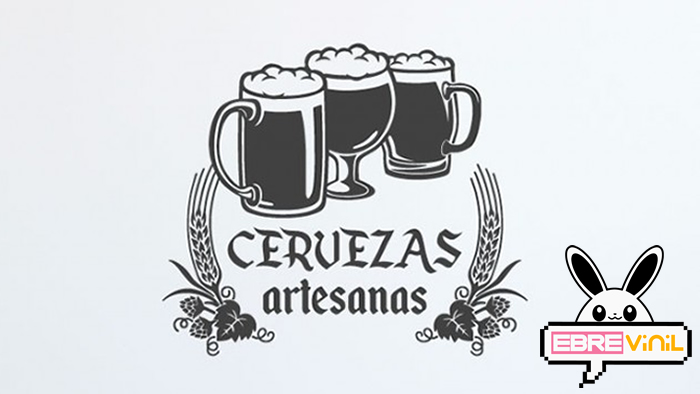 vinilos adhesivo para paredes y cristales sobre cerveza artesana